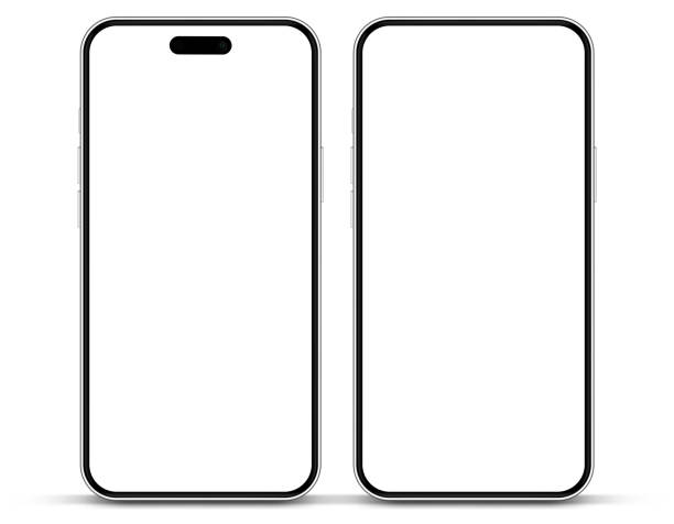 istock 3D realistic high quality smartphone mockup with isolated background. Smart phone mockup collection. Device front view. 3D mobile phone with shadow on white background. 1838102158