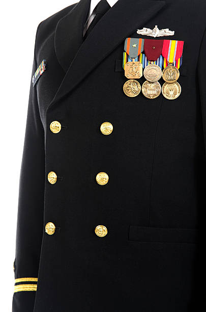 istock Naval Military Dress Uniform with Medals 183810438