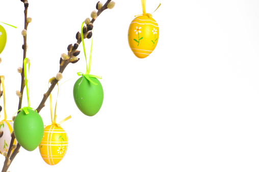 Easter eggs on twig