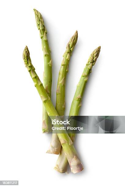 Vegetables Asparagus Isolated On White Background Stock Photo - Download Image Now - Asparagus, White Background, Agriculture