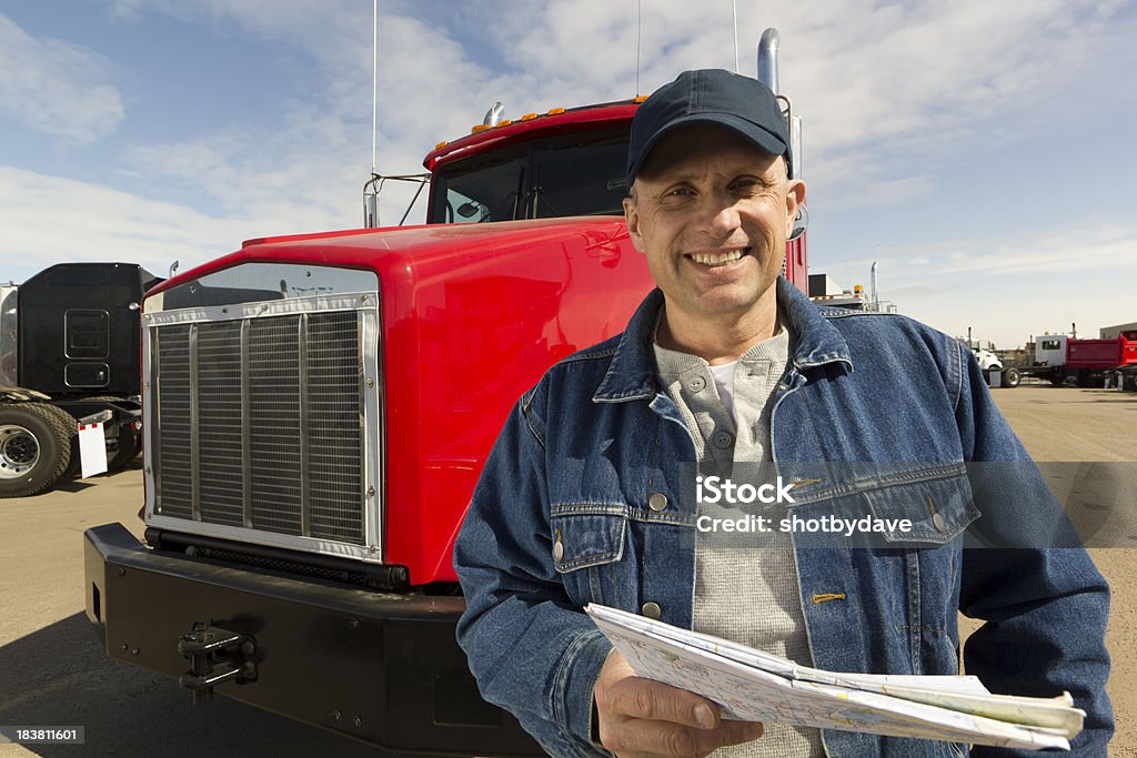 Trucker は、トラックを停止 - トラック運転手のロイヤリティフリーストックフォト