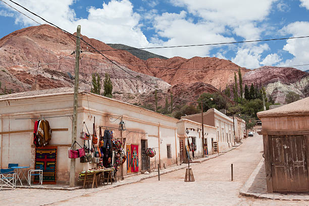 Argentina village Purmamarca en Quebrada de Humahuaca stock photo