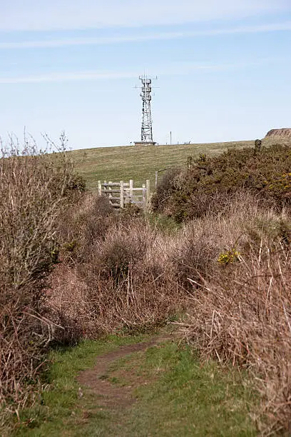 Coastguard lookout tower on Cardiganshire Coast headland