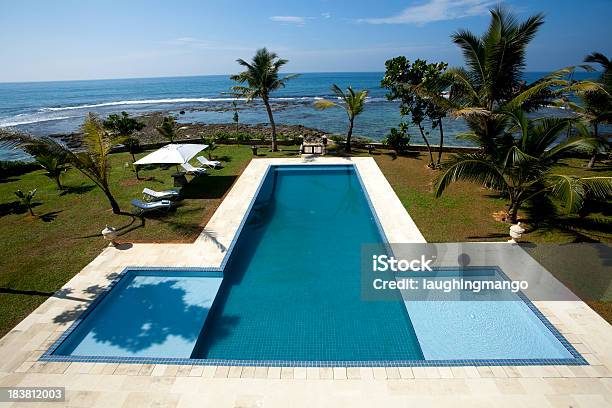 Villa Swimming Pool Stock Photo - Download Image Now - Architectural Feature, Asia, Beach