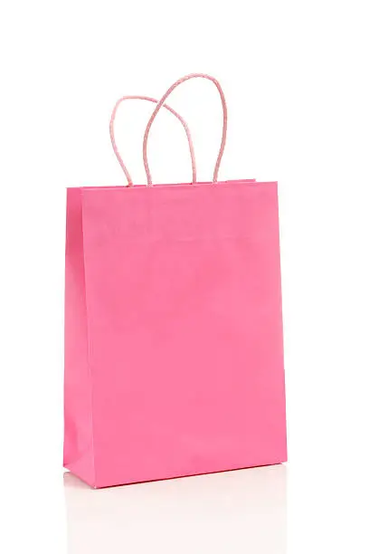 Pink shoppingbag isolated on white