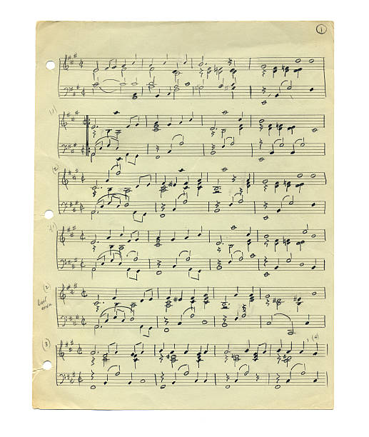 istock Handwritten Sheet Music on Worn Old Paper 183813332