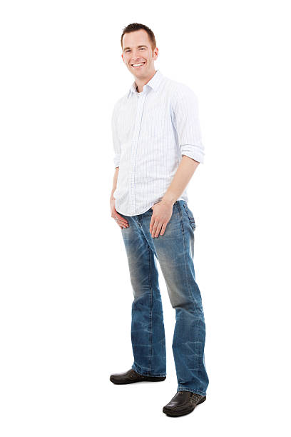 istock Young Adult Man Standing on White Background 183813463