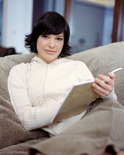 istock Young woman relaxing with her diary 183814081