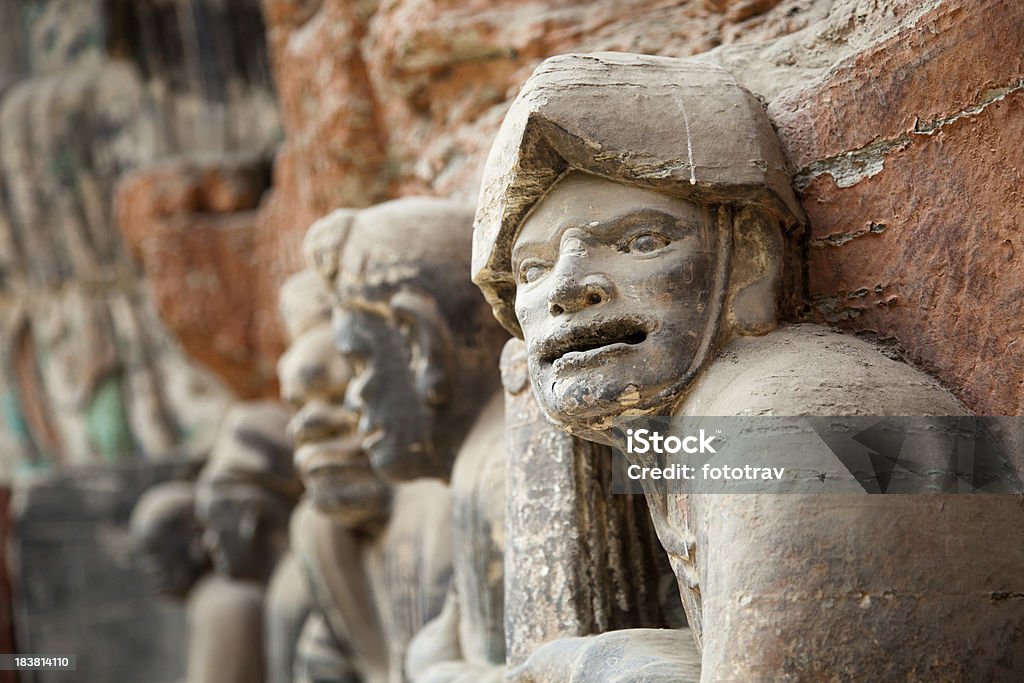 statue im buddhistischen Dazu-Skulpturen Steinarbeiten - Lizenzfrei Asien Stock-Foto