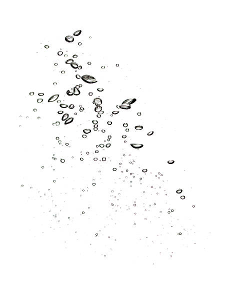 Water bubbles on clear white background stock photo