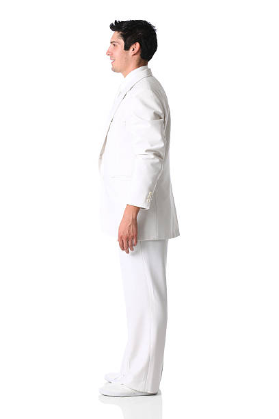 Profile of a businessman in white suite
