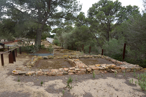 ruins of the Iberian town of Sant Sebastia de la Guarda, Llafranc, Baix Emporda, Girona province, Catalonia, Spain