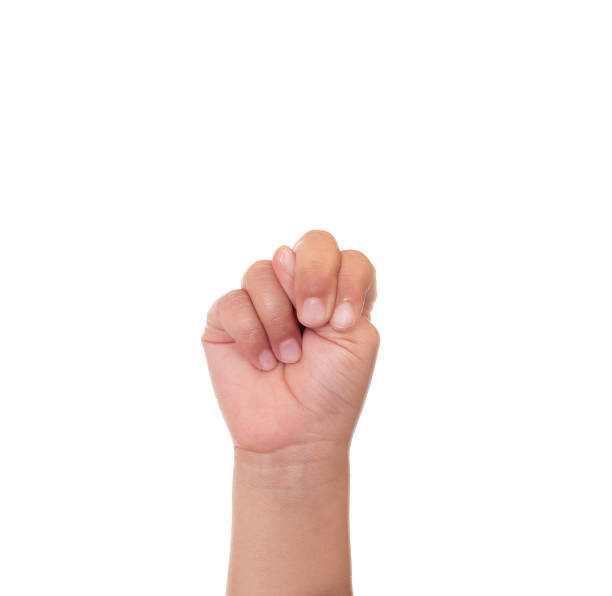 istock Child Using American Sign Language Letter N 183816041