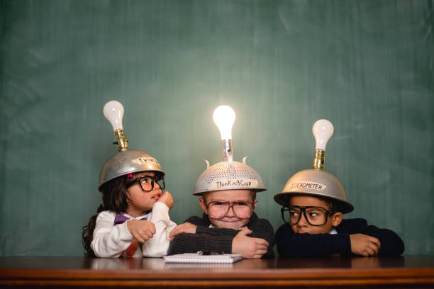 istock Young Retro Nerds and a Boy with an Idea 1838163276