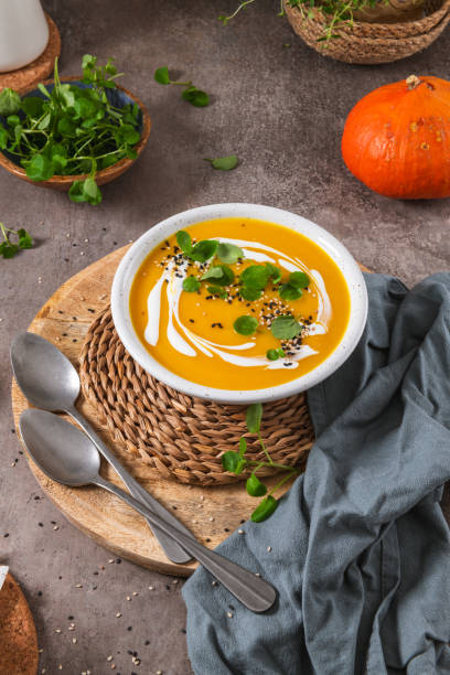 istock Creamy pumpkin soup 1838163851