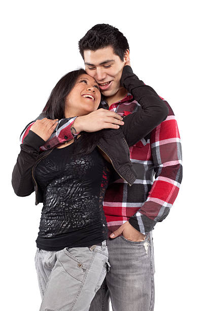istock Studio shot on white of a mixed racial couple 183816856
