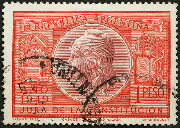 istock old Argentina arts and industry postage stamp 183816940