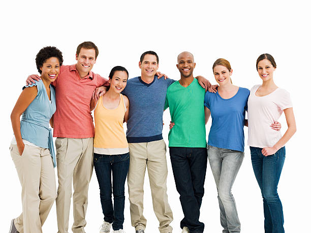 istock Line of Smiling Young Adults - Isolated 183817072