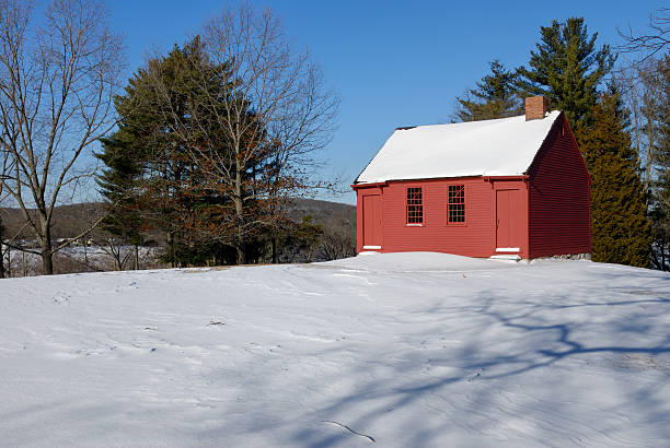 istock Little red schoolhouse during winter 183817163