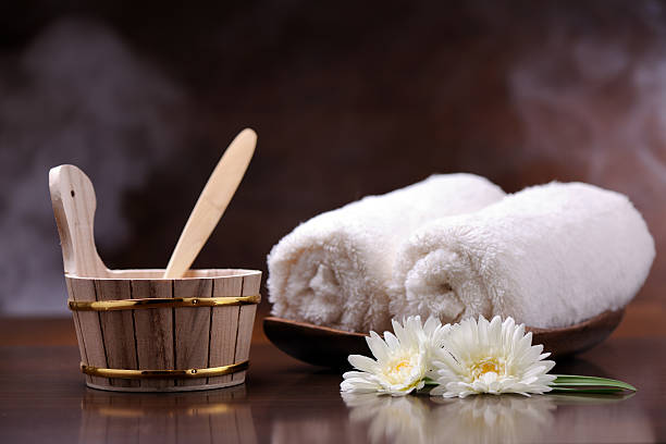 istock Sauna equipment with steam 183817305