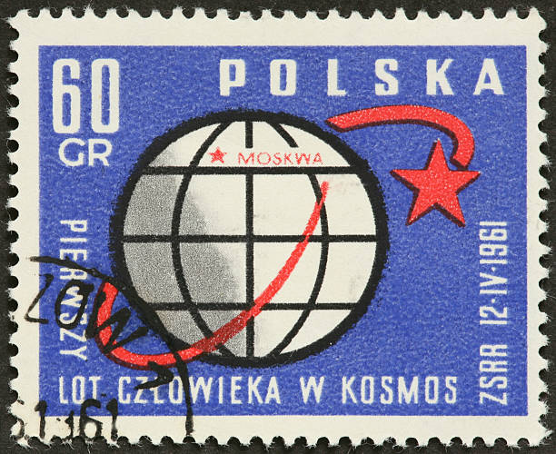 istock first man in space commemorated on a Polish stamp 183817741