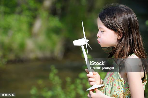 Child With Wind And Water Power Stock Photo - Download Image Now - Model - Object, Wind Turbine, Girls