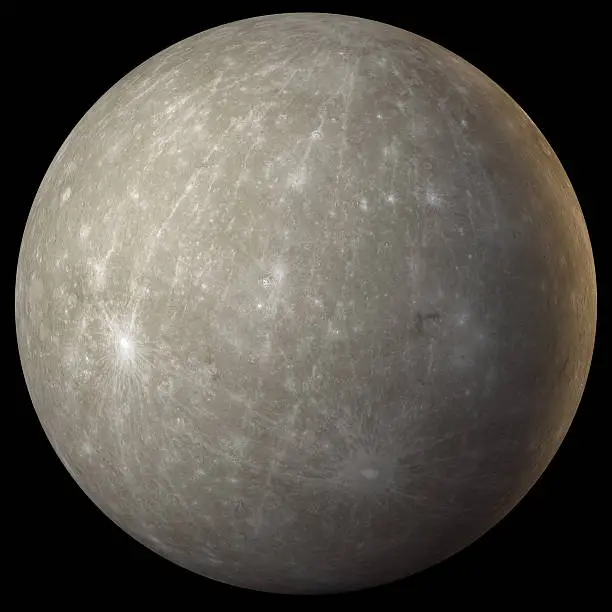 Super high quality (67 Megapixels!) Mercury with extreme level of detail and clearly visible craters/lines on the surface.