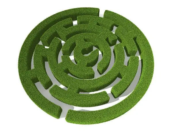 3d rendering of a grass labyrinth