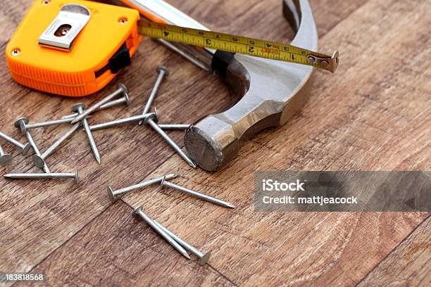 Fondo De Bricolaje Foto de stock y más banco de imágenes de Bricolaje - Bricolaje, Carpintería, Cinta métrica