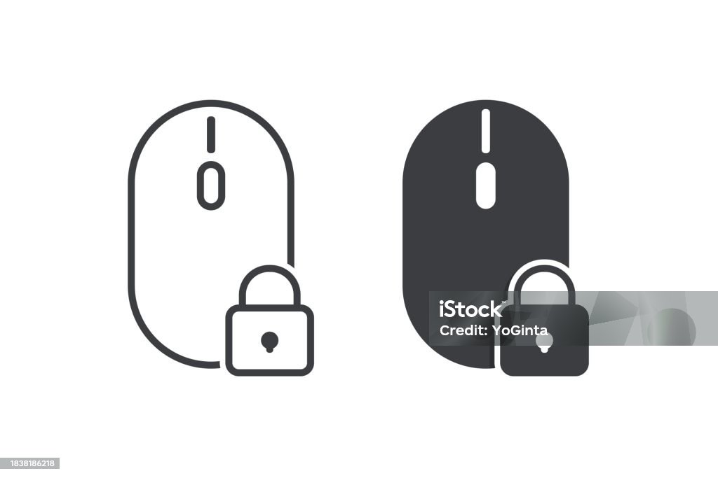 Lock Icon Cursor Mouse Cursor Locked Illustration Vector Stock Illustration - Download ...