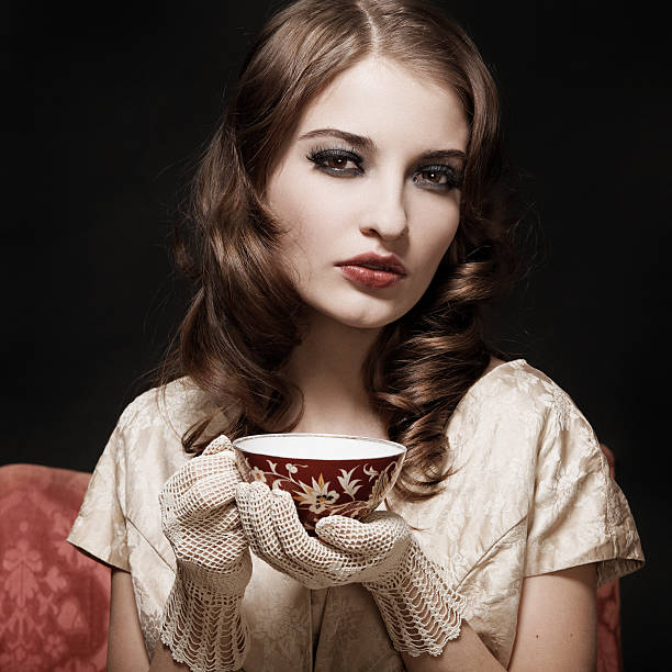 istock Retro cafe girl 183818978