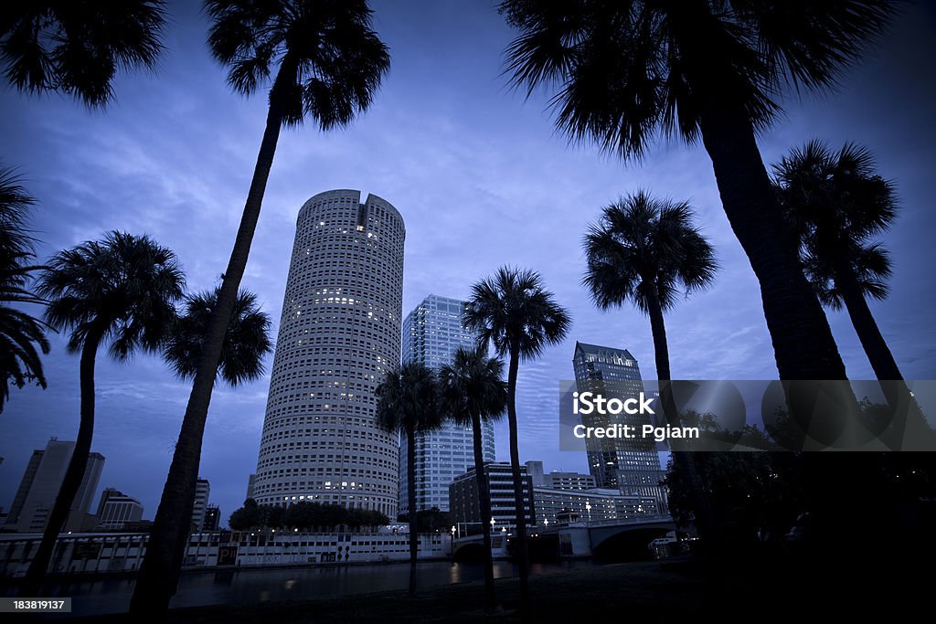 Horizonte al atardecer de la ciudad de Tampa, Florida, USA - Foto de stock de Noche libre de derechos