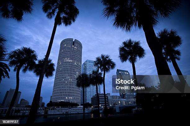 Tampa Florida Skyline Anoitecer Eua - Fotografias de stock e mais imagens de Noite - Noite, Tampa - Florida, Anoitecer