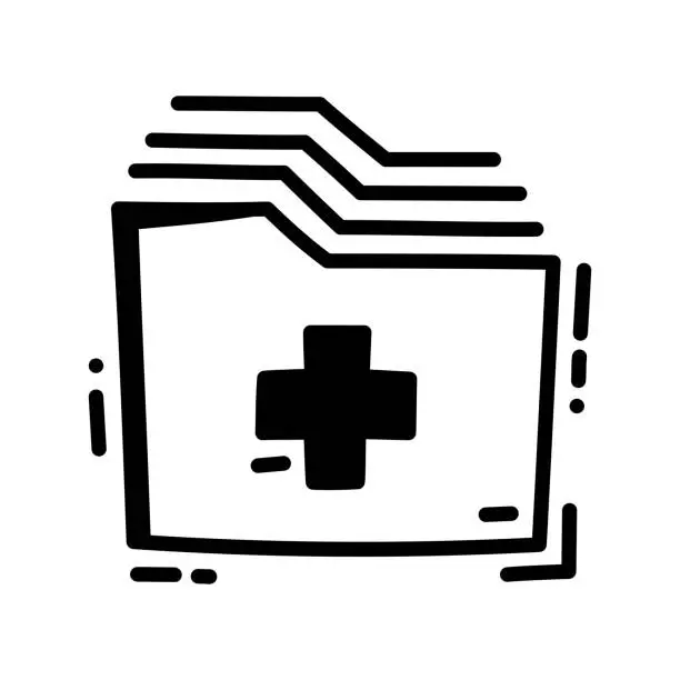 Vector illustration of Medical Record Hand-Drawn Icon