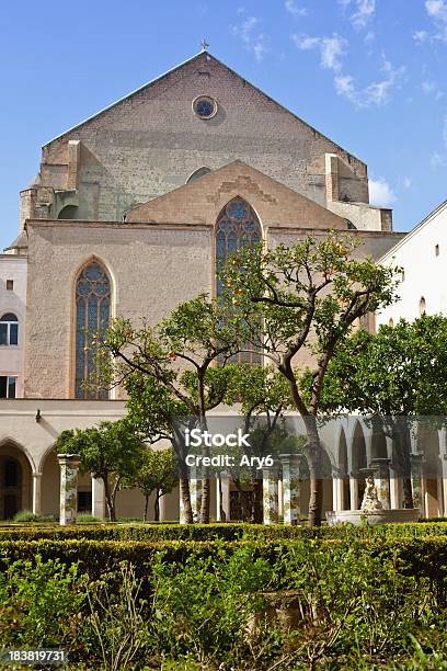 Cloister Of Santa Chiara In Naples Italy Stock Photo - Download Image Now - Arch - Architectural Feature, Architectural Column, Architectural Feature