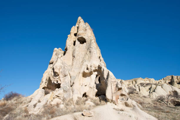 Cave home in the rock formations of the Fairy Chimneys in Goreme National Park, Turkey