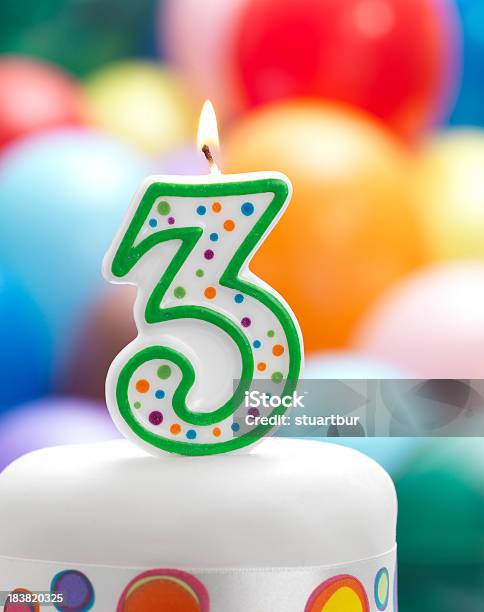 Happy 3rd Birthday Stock Photo - Download Image Now - Backgrounds, Balloon, Birthday