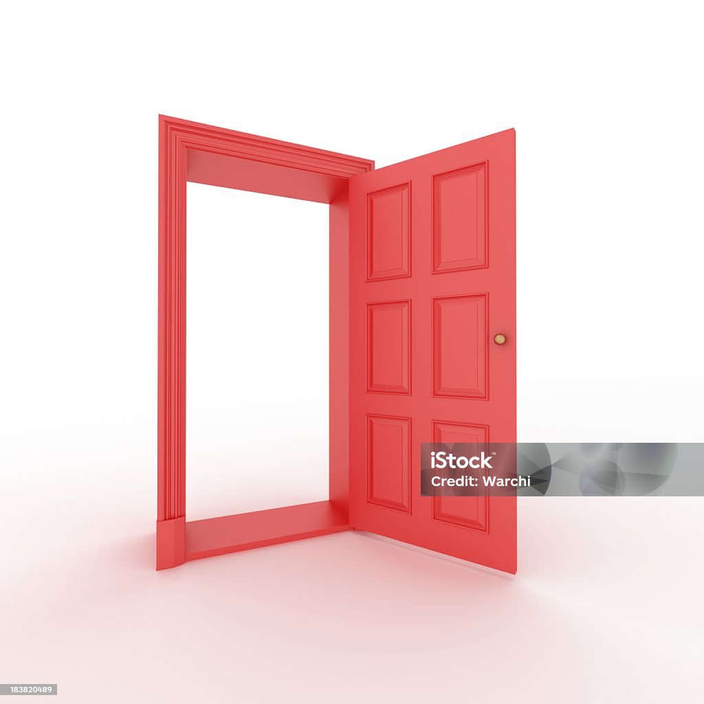 Красный открыть дверь - Стоковые фото Дверь роялти-фри