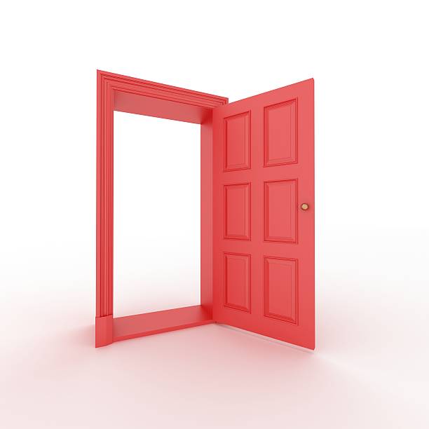 красный открыть дверь - дверь иллюстрации стоковые фото и изображения