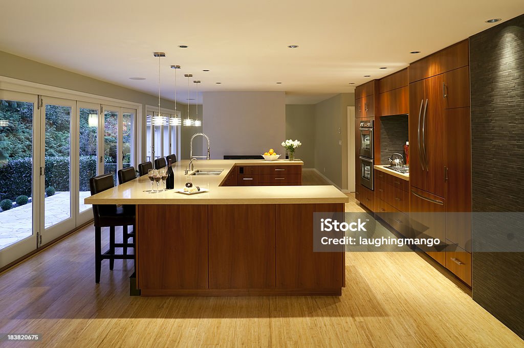 Cozinha moderna casa, interior de casa - Foto de stock de Cozinha royalty-free