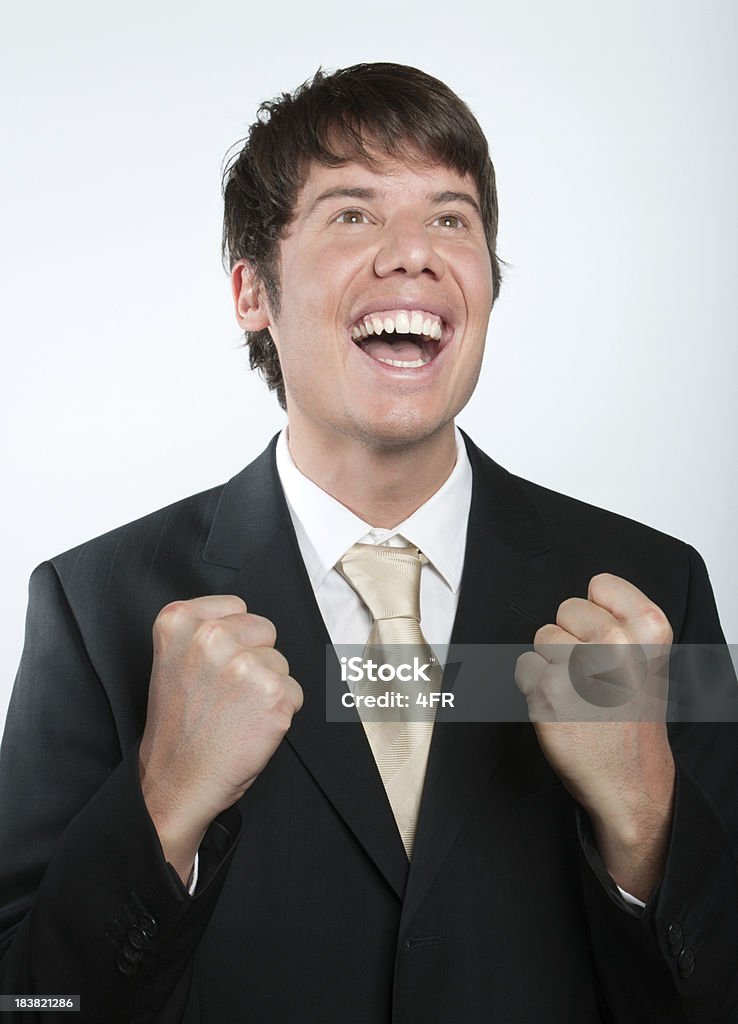 Success-Happy Businessman (XXXL - Foto de stock de Mirar hacia arriba libre de derechos