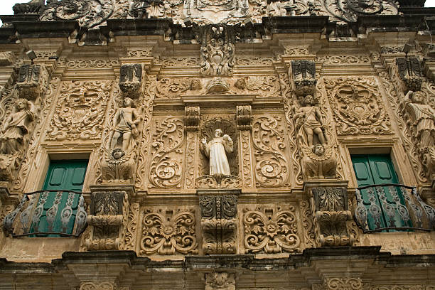 Salvador Brazil - baroque church facade stock photo