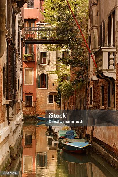 Motorboats On A Venetian Canal Stock Photo - Download Image Now - Bridge - Built Structure, Canal, City