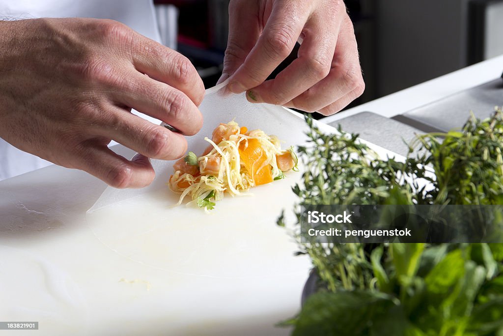 Chef Preparar Alimentos - Royalty-free Adulto Foto de stock