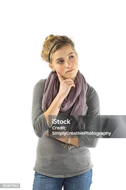 Teen Girl Contemplating Stock Photo - Download Image Now - 14-15 Years, Beautiful People, Beauty