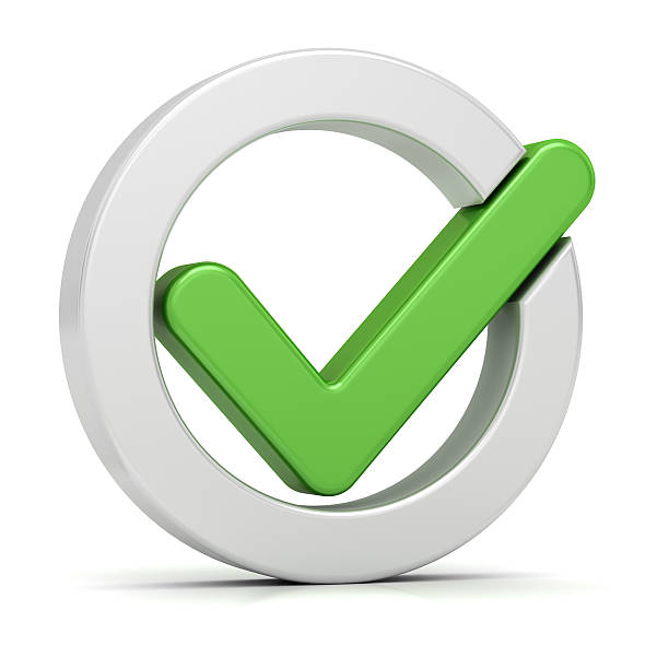 Graphic of large green tick within white circle