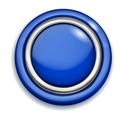 Large Blue Button Icon Big Button With Metallic And Colored Borders Stock Illustration ...