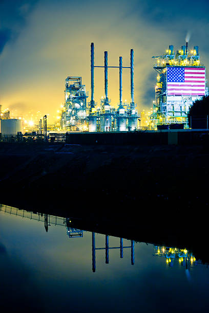 istock Oil Refinery and Stagnant River 183822379