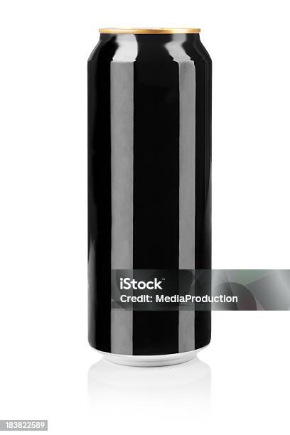Foto de Black Pode e mais fotos de stock de Bebida energética - Bebida energética, Fundo Branco, Alumínio