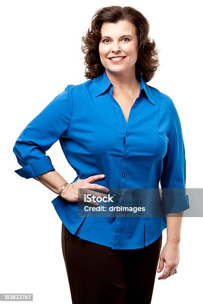 Foto de Mulher De Retrato e mais fotos de stock de Azul - Azul, Mulheres, Camisas
